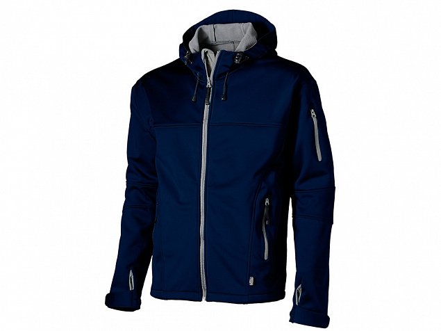 Куртка софтшел Match мужская, темно-синий/серый с логотипом  заказать по выгодной цене в кибермаркете AvroraStore