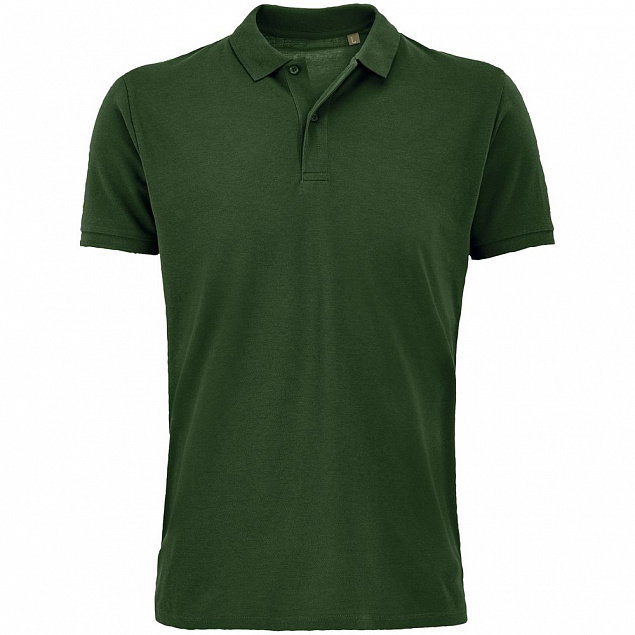 Рубашка поло мужская Planet Men, темно-зеленая с логотипом в Москве заказать по выгодной цене в кибермаркете AvroraStore