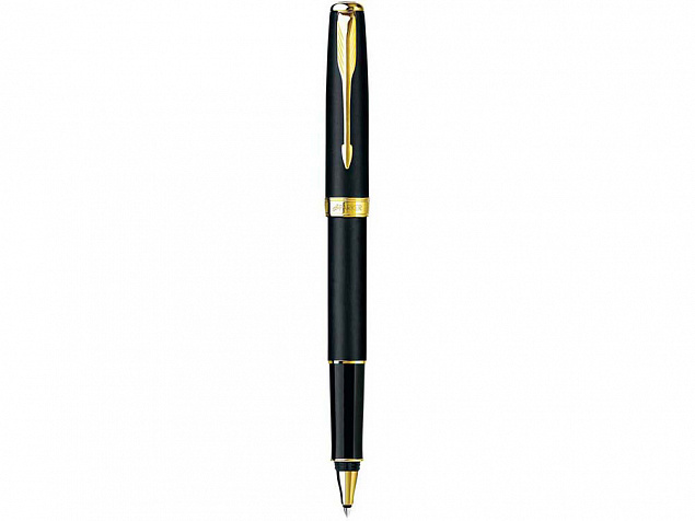 Ручка Паркер роллер "Sonnet Matte Black GT" в футляре с логотипом в Москве заказать по выгодной цене в кибермаркете AvroraStore