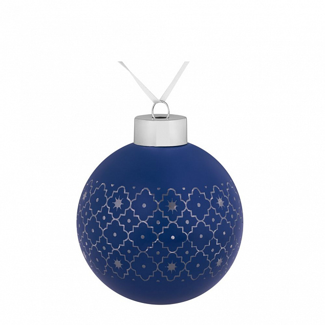 Елочный шар Chain, 8 см, синий с логотипом в Москве заказать по выгодной цене в кибермаркете AvroraStore