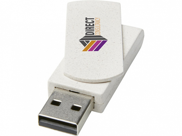 Rotate, USB-накопитель объемом 8 ГБ из пшеничной соломы, бежевый с логотипом в Москве заказать по выгодной цене в кибермаркете AvroraStore