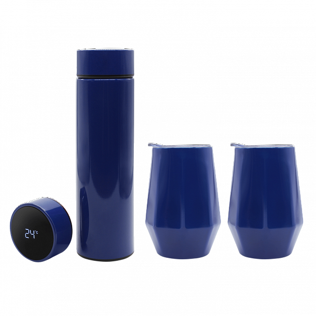 Набор Hot Box E2 grey (синий) с логотипом в Москве заказать по выгодной цене в кибермаркете AvroraStore