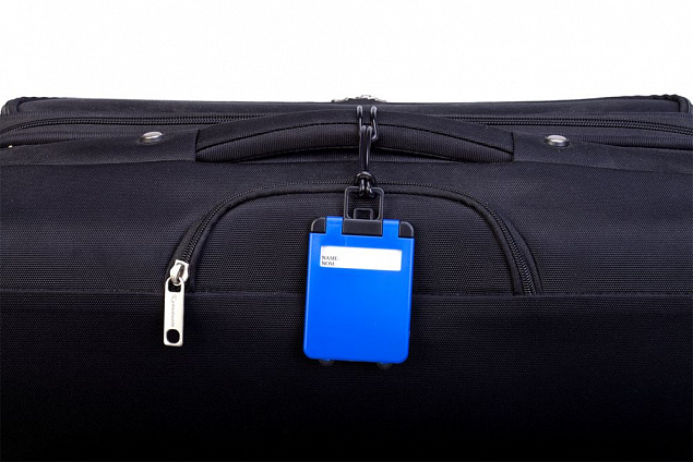 Бирка для багажа Trolley, синяя с логотипом в Москве заказать по выгодной цене в кибермаркете AvroraStore