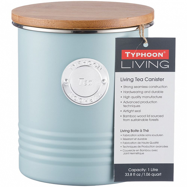 Емкость для хранения чая Living, голубая с логотипом в Москве заказать по выгодной цене в кибермаркете AvroraStore