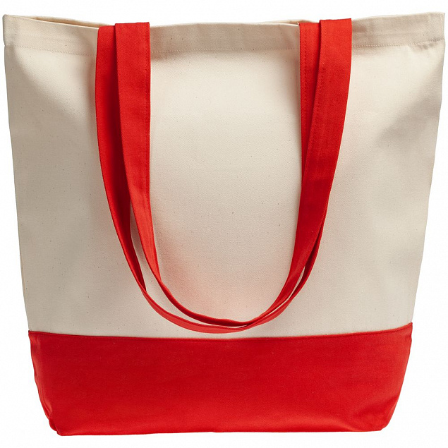Холщовая сумка Shopaholic, красная с логотипом в Москве заказать по выгодной цене в кибермаркете AvroraStore