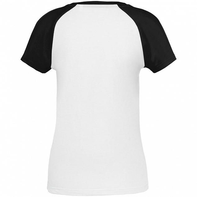 Футболка женская T-bolka Bicolor Lady, белая с черным с логотипом в Москве заказать по выгодной цене в кибермаркете AvroraStore