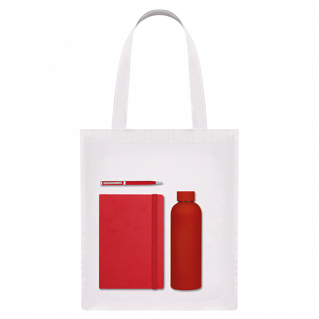 Подарочный набор Medium, красный (шоппер, ежедневник, ручка, термобутылка) с логотипом в Москве заказать по выгодной цене в кибермаркете AvroraStore