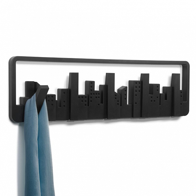 Вешалка настенная Skyline, черная с логотипом в Москве заказать по выгодной цене в кибермаркете AvroraStore