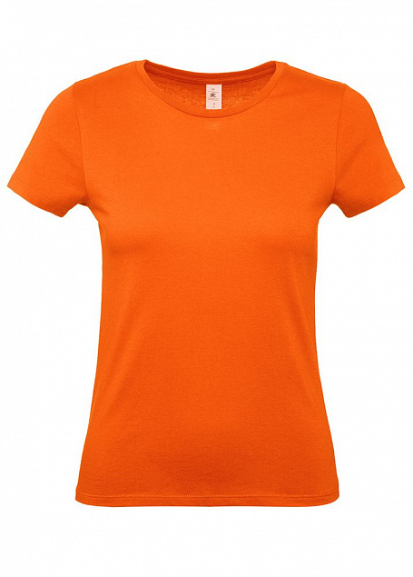 Футболка женская E150 оранжевая с логотипом  заказать по выгодной цене в кибермаркете AvroraStore