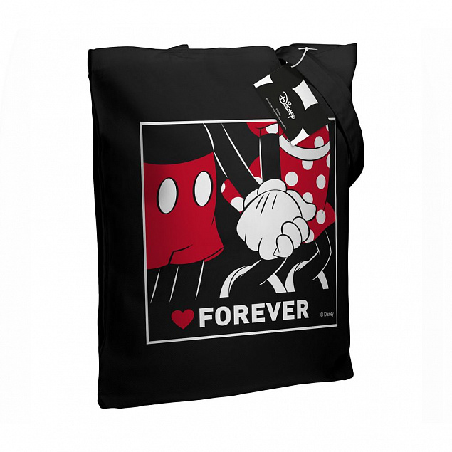 Холщовая сумка «Микки и Минни. Love Forever», черная с логотипом в Москве заказать по выгодной цене в кибермаркете AvroraStore