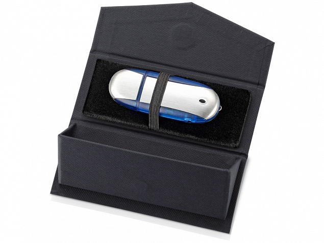 Подарочная коробка для флеш-карт треугольная, синий с логотипом в Москве заказать по выгодной цене в кибермаркете AvroraStore