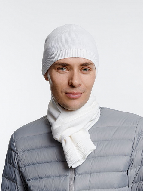 Шарф Siver, белый с логотипом в Москве заказать по выгодной цене в кибермаркете AvroraStore