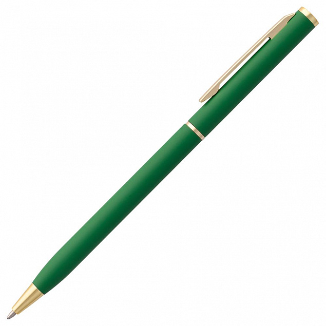 Ручка шариковая Hotel Gold, ver.2, зеленая с логотипом в Москве заказать по выгодной цене в кибермаркете AvroraStore