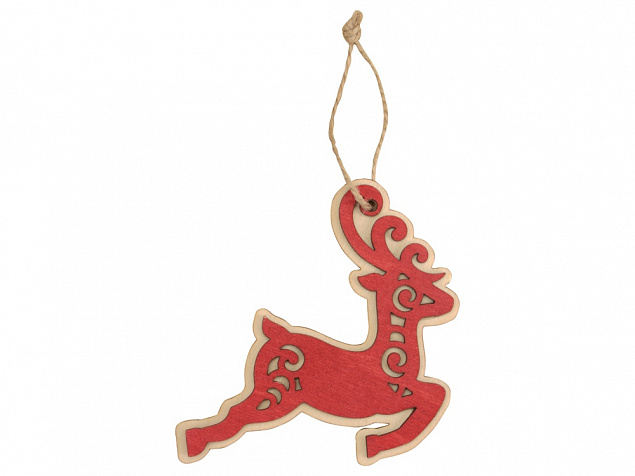Подвеска деревянная Рождественский олень с логотипом в Москве заказать по выгодной цене в кибермаркете AvroraStore