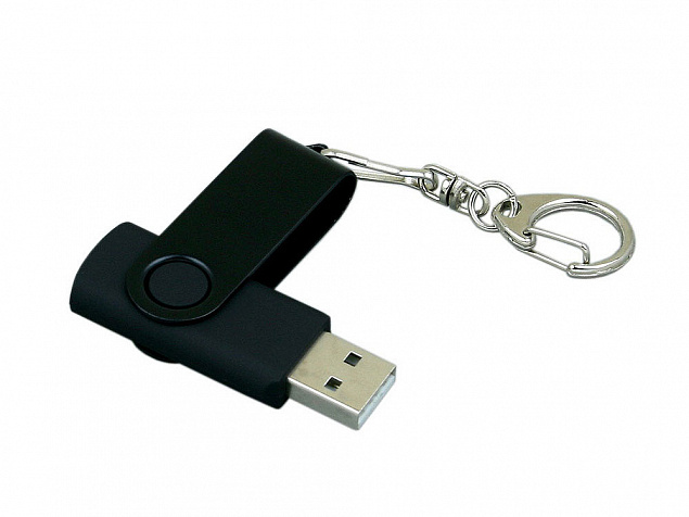 USB 2.0- флешка промо на 4 Гб с поворотным механизмом и однотонным металлическим клипом с логотипом в Москве заказать по выгодной цене в кибермаркете AvroraStore