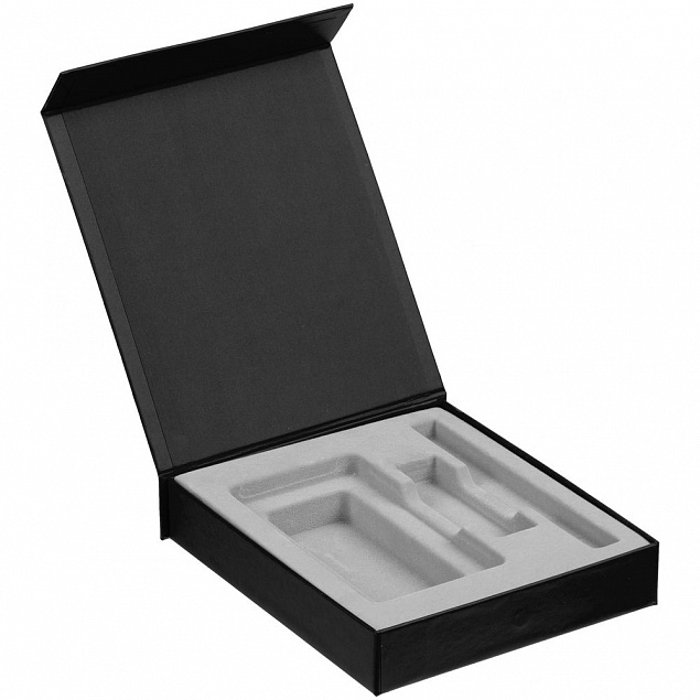 Коробка Latern для аккумулятора 5000 мАч, флешки и ручки, черная с логотипом в Москве заказать по выгодной цене в кибермаркете AvroraStore