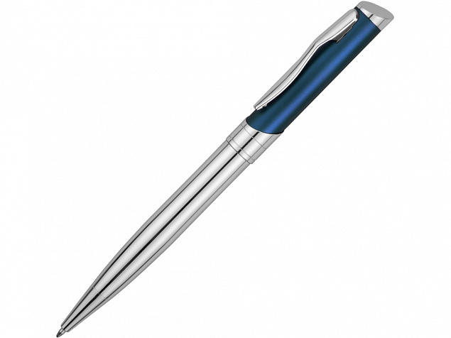 Ручка шариковая Глазго серебристая/синяя с логотипом в Москве заказать по выгодной цене в кибермаркете AvroraStore