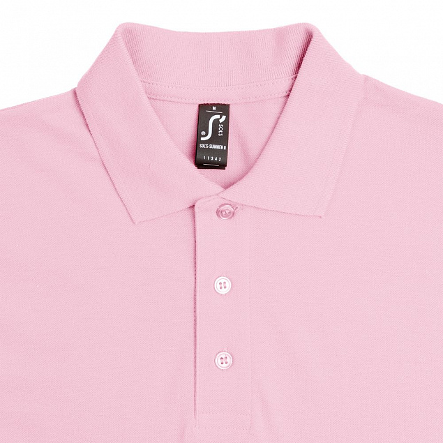 Рубашка поло мужская SUMMER 170, розовая с логотипом в Москве заказать по выгодной цене в кибермаркете AvroraStore