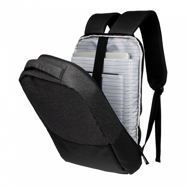 Рюкзак для ноутбука Campus, темно-серый с черным с логотипом в Москве заказать по выгодной цене в кибермаркете AvroraStore