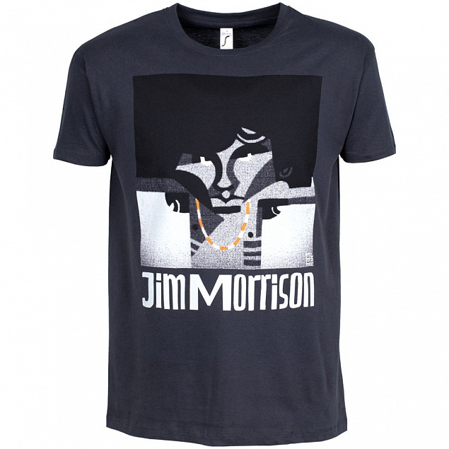 Футболка «Меламед. Jim Morrison», темно-серая с логотипом в Москве заказать по выгодной цене в кибермаркете AvroraStore