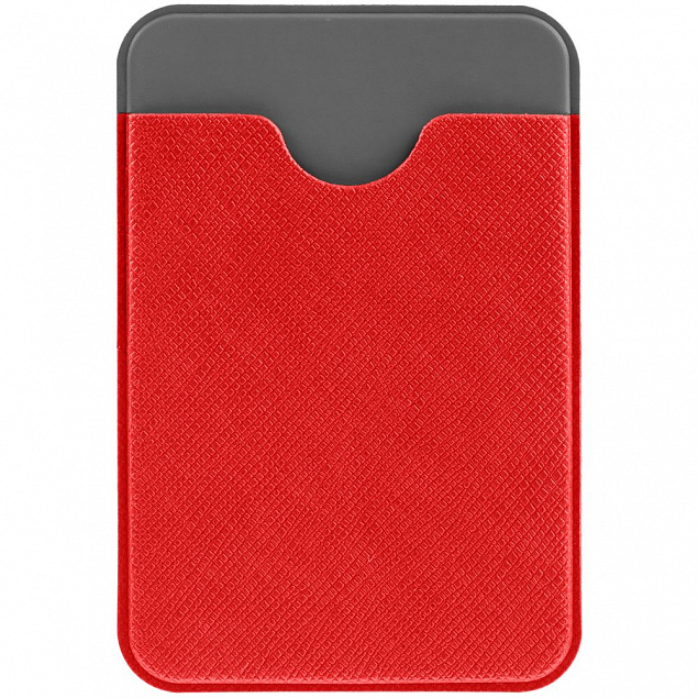 Чехол для карты на телефон Devon, красный с серым с логотипом в Москве заказать по выгодной цене в кибермаркете AvroraStore