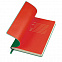 Бизнес-блокнот "Funky", 130*210 мм, зеленый, красный форзац, мягкая обложка, в линейку с логотипом в Москве заказать по выгодной цене в кибермаркете AvroraStore