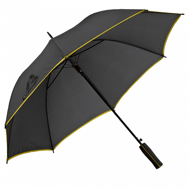 Зонт-трость Jenna, черный с желтым с логотипом в Москве заказать по выгодной цене в кибермаркете AvroraStore
