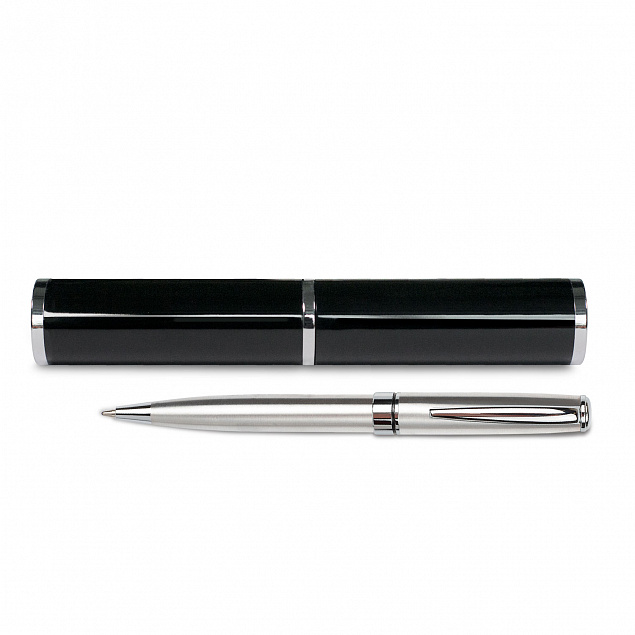Набор ручка Tesoro c футляром, серебряный, черный с логотипом в Москве заказать по выгодной цене в кибермаркете AvroraStore