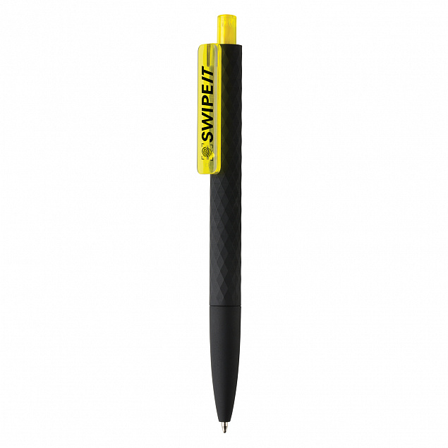 Черная ручка X3 Smooth Touch, желтый с логотипом в Москве заказать по выгодной цене в кибермаркете AvroraStore