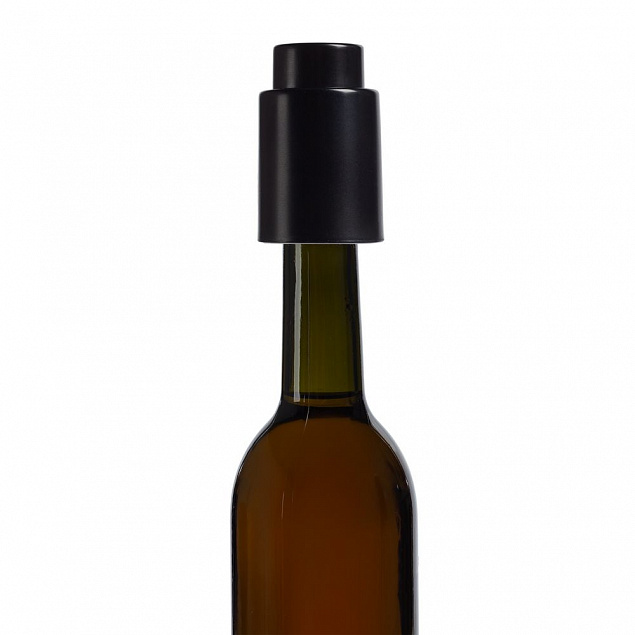 Пробка для бутылки Wine Keeper, вакуумная, черная с логотипом в Москве заказать по выгодной цене в кибермаркете AvroraStore
