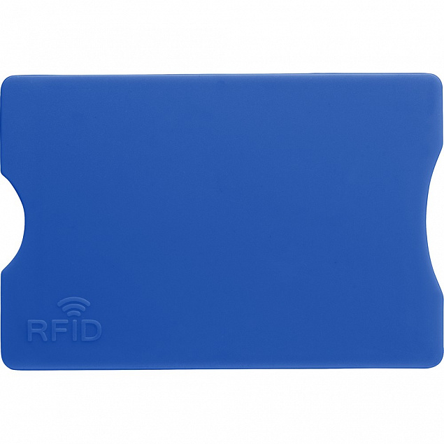 Держатель для карт, защита RFID, синий с логотипом в Москве заказать по выгодной цене в кибермаркете AvroraStore