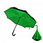 Зонт-трость механический  Chaplin, черно-зеленый-S с логотипом в Москве заказать по выгодной цене в кибермаркете AvroraStore