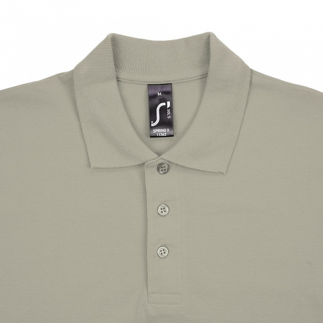 Рубашка поло мужская SPRING 210, хаки с логотипом в Москве заказать по выгодной цене в кибермаркете AvroraStore