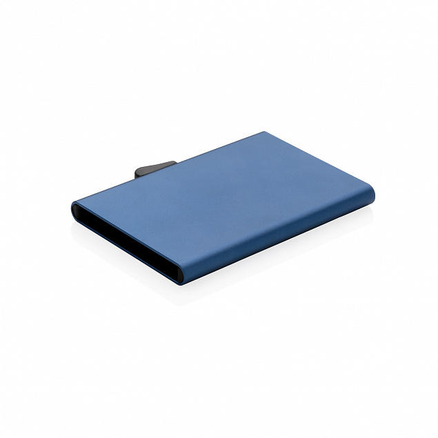 Алюминиевый держатель для карт C-Secure, голубой с логотипом в Москве заказать по выгодной цене в кибермаркете AvroraStore