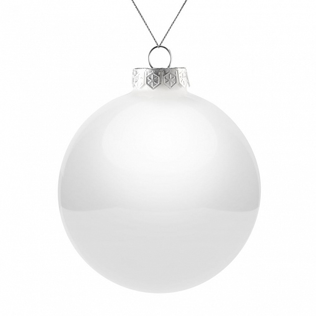 Елочный шар Finery Gloss, 10 см, глянцевый белый с логотипом в Москве заказать по выгодной цене в кибермаркете AvroraStore