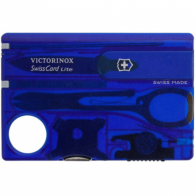 Набор инструментов SwissCard Lite, синий с логотипом  заказать по выгодной цене в кибермаркете AvroraStore