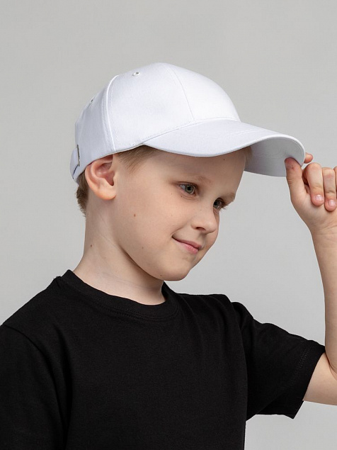 Бейсболка детская Capture Kids, белая с логотипом в Москве заказать по выгодной цене в кибермаркете AvroraStore