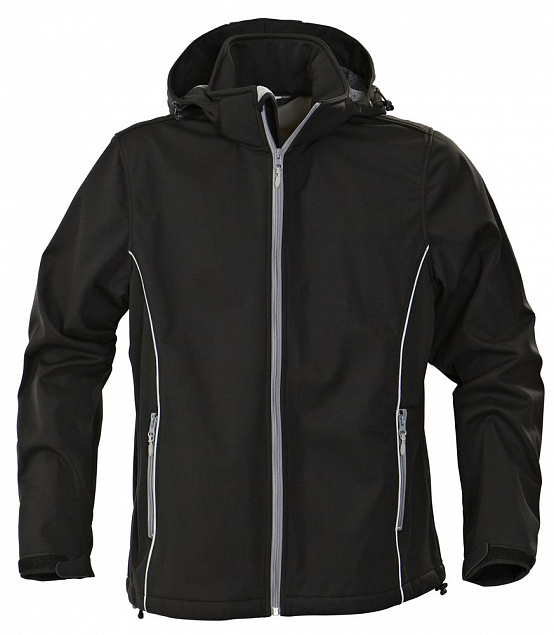 Куртка софтшелл мужская SKYRUNNING, черная с логотипом в Москве заказать по выгодной цене в кибермаркете AvroraStore