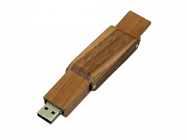 USB 2.0- флешка на 64 Гб прямоугольной формы с раскладным корпусом с логотипом в Москве заказать по выгодной цене в кибермаркете AvroraStore