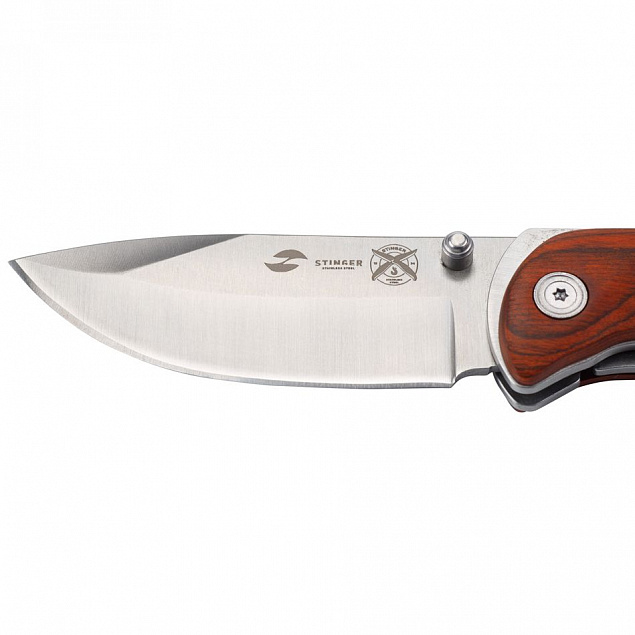 Складной нож Stinger 8236, коричневый с логотипом в Москве заказать по выгодной цене в кибермаркете AvroraStore