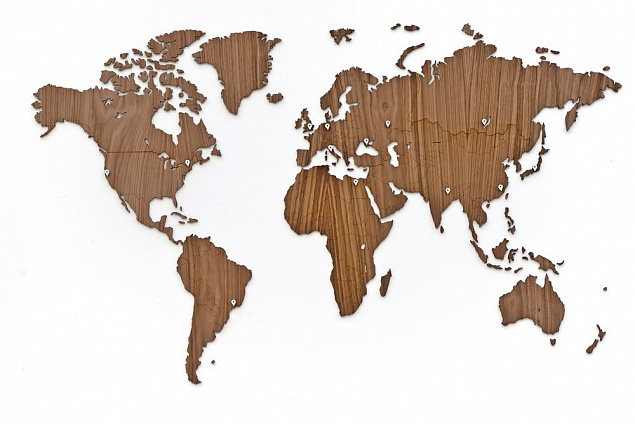 Деревянная карта мира World Map Wall Decoration Exclusive, орех с логотипом в Москве заказать по выгодной цене в кибермаркете AvroraStore