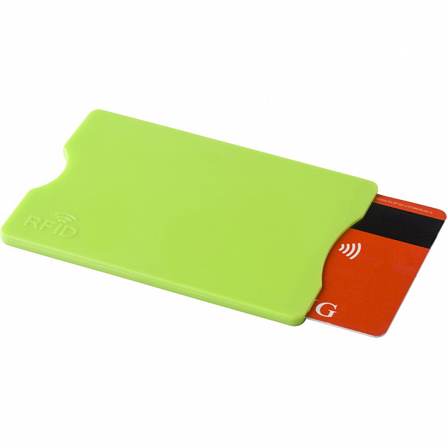 Держатель для карт, защита RFID, зеленый с логотипом в Москве заказать по выгодной цене в кибермаркете AvroraStore