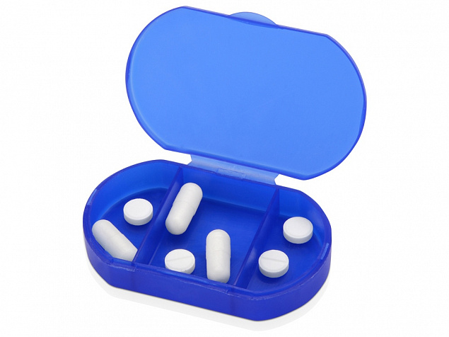 Футляр для таблеток и витаминов Личный фармацевт, синий с логотипом в Москве заказать по выгодной цене в кибермаркете AvroraStore