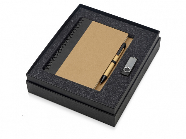 Подарочный набор Essentials с флешкой и блокнотом А5 с ручкой с логотипом в Москве заказать по выгодной цене в кибермаркете AvroraStore