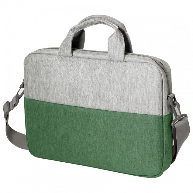Конференц-сумка BEAM NOTE, серый/зеленый, 39х30х6.5 см, ткань верха:100% полиамид, под-д:100%полиэст с логотипом в Москве заказать по выгодной цене в кибермаркете AvroraStore
