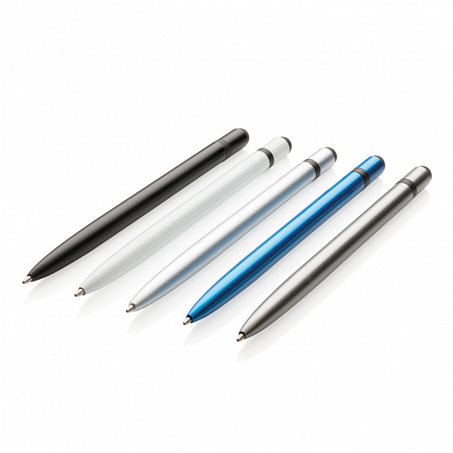 Металлическая ручка-стилус Slim, голубой с логотипом в Москве заказать по выгодной цене в кибермаркете AvroraStore