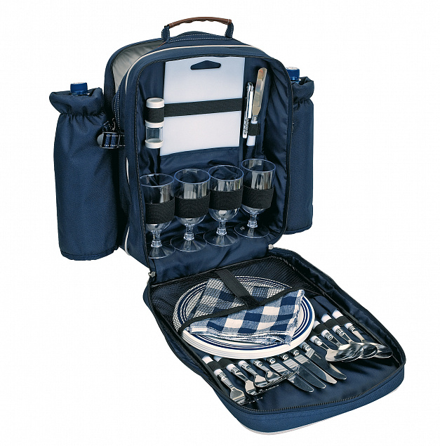 Рюкзак для пикника HYDE PARK на 4 персоны, синий с логотипом в Москве заказать по выгодной цене в кибермаркете AvroraStore