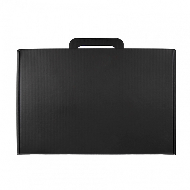 Коробка с ручкой подарочная, размер 37x25 x10 см,24x 36x 10 см, картон, самосборная, черная с логотипом в Москве заказать по выгодной цене в кибермаркете AvroraStore