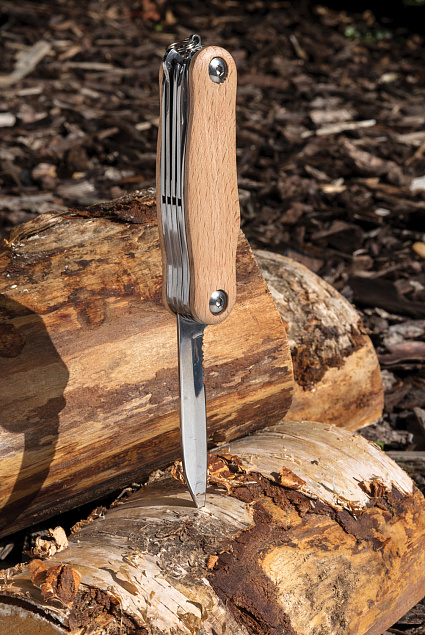 Карманный нож Wood, коричневый с логотипом в Москве заказать по выгодной цене в кибермаркете AvroraStore