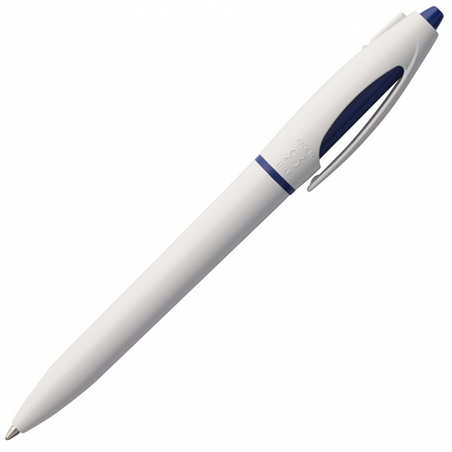 Ручка шариковая S! (Си), белая с темно-синим с логотипом в Москве заказать по выгодной цене в кибермаркете AvroraStore